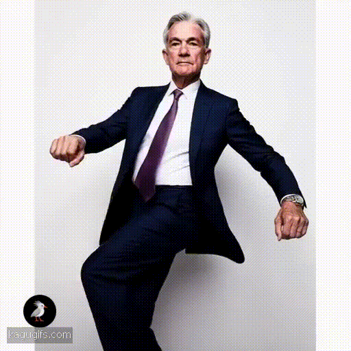 Distinguished man with silver-gray hair, sharp jawline, and firm expression wearing a crisp navy suit with purple tie, white dress shirt, and polished cufflinks, confidently thrusting his hips forward in rhythmic dance-like motion with commanding energy.